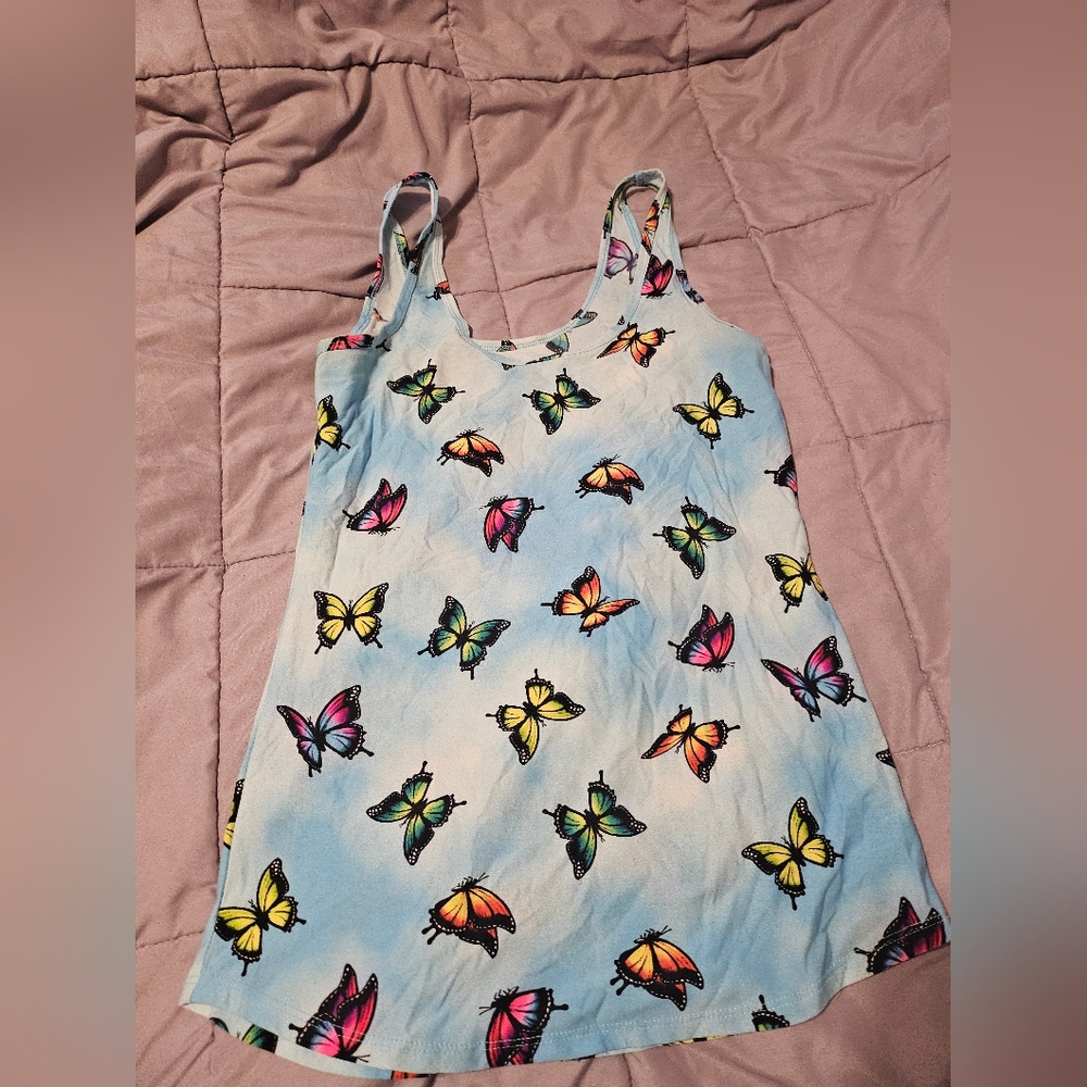 No Boundaries Multicolor Butterfly Tank Top